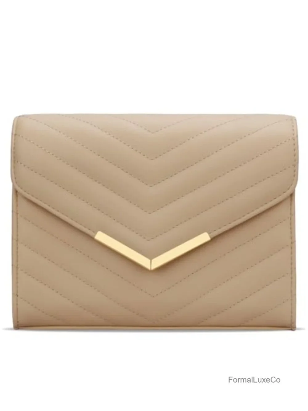 Faux Leather Evening Envelope Clutch with Detachable Chain Strap